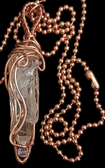 terminated quartz crystal pendant with czech bead